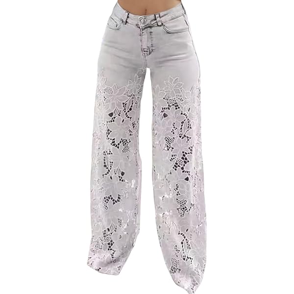 パンツ size adjust motif lace loose denim PT WILLFULLY official web store（ウィルフリーコウシキツウハン）商品